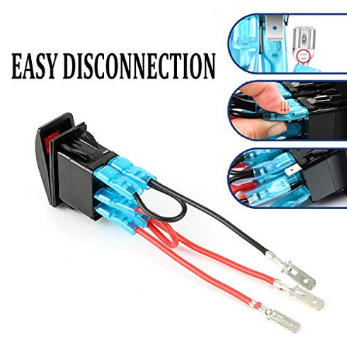 5 Pin Rocker Switch Jumper Wires Set with Male and Female Terminal for On/Off Rocker Switch Wiring (5 pin - 4 Set)