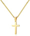 M MOOHAM Cross Necklace for Men - Stainless Steel Silver Gold Black Plain Cross Pendant Necklace Simple Jewelry Gifts, 16 - 24 Inches Chain