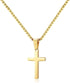 M MOOHAM Cross Necklace for Men - Stainless Steel Silver Gold Black Plain Cross Pendant Necklace Simple Jewelry Gifts, 16 - 24 Inches Chain