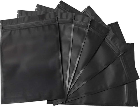 100 Pack Mylar Bags - 5.5 x 7.8 Inch Resealable Foil Pouch Bag Food Storage Pouch Matte Black