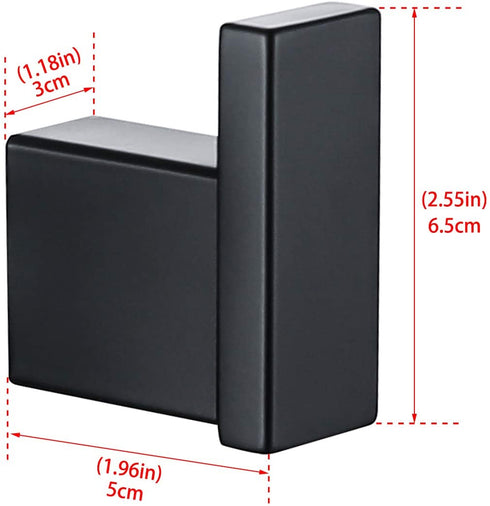 RANDOM Black Towel Hooks,Bathroom Hardware Accessories Hook SUS 304 Stainless Steel Matte Black Robe Hook for Bathroom Kitchen ,Contemporary Style Wall Mounted 2 Pack.