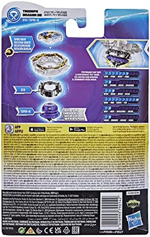 BEYBLADE Burst Surge Speedstorm Triumph Dragon D6 Spinning Top Starter Pack – Attack Type Battling Game Top with Launcher, Toy for Kids
