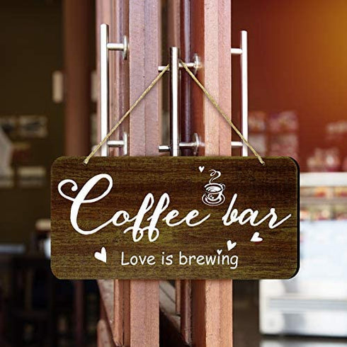 Rustic Wood Coffee Sign Rustic Home Decor All You Need is Love and Coffee Real Pallet Wood Sign Kitchen Accessories for Coffee Bar Farmhouse Home Wall Decoration, 6 x 12 Inches (Brown)