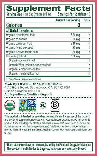 Traditional Medicinals Mother's Milk Tea - Organic Tea for Breastfeeding, Traditional Medicines Lactation Tea, Pack 1