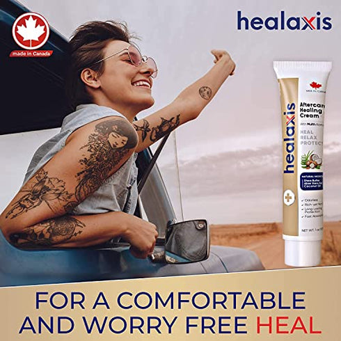 Healaxis Tattoo Aftercare Healing Cream - Premium Tattoo Brightener, Moisturizer for Color Enhancement - Organic Tattoo balm, Vegan Tattoo Care Lotion, Skin Moisturizing & Scar Repair Ointment-30ml