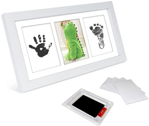 E-Coin Baby Prints Photo frame 1 Pack Newborn Handprint and Footprint Picture Collection Unique guardian good memories-White