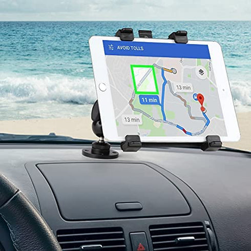 iTODOS Truck Tablet Mount for All 7" - 11" Tablets and GPS Navigation, Fit for Truck, Car, Commercial Vehicles, Boat, Desk,Aluminum Alloy Base, Compatible with Samsung Tab, Nexus, iPad Car Mount