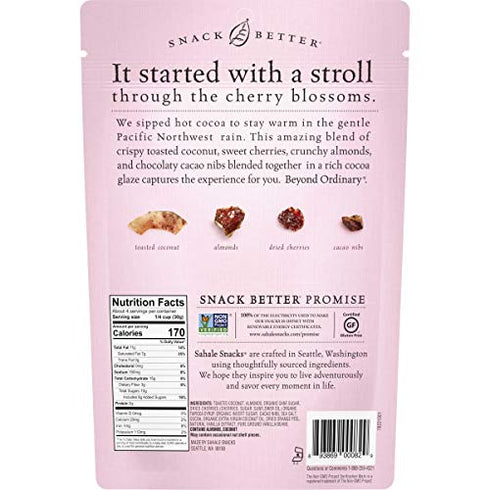 Sahale Snacks Cherry Cocoa Almond Coconut Snack Mix, 4.5 Ounces