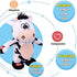 Hopearl Talking Singing Cow Repeats What You Say Walking Electric Interactive Animated Toy Speaking Plush Buddy Gift for Toddlers, 8''