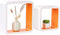 Homewell Set of 2 Cube Floating Shelves, Wood Wall Shelves for Home Decoration, Storage Display Rack, White+Orange.