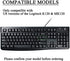 Silicone Keyboard Cover Skin for Logitech K120 & MK120 Ergonomic Desktop USB Wired Keyboard Waterproof Protector Accessories (Black)