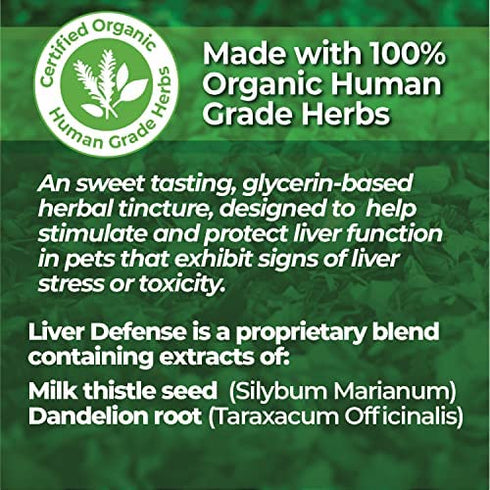 Animal Essentials Liver Defense Liver Support for Dogs & Cats, 1 fl oz - Made in USA, Dandelion & Milk Thistle