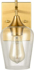 Brass 2 Pack Glass Sconces Clear Glass Wall Sconces Industrial Bathroom Vanity Lighting