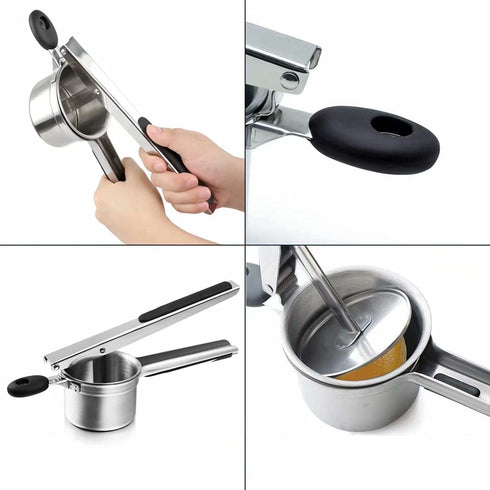 PARADIZM Potato Ricer Stainless Steel,Extra-Large top Stainless Steel Potato Rice,Rice milling Kitchen Tool with Long Non-Slip Handle, It can be use on Carrots,yams and All Sorts of Root Crops.