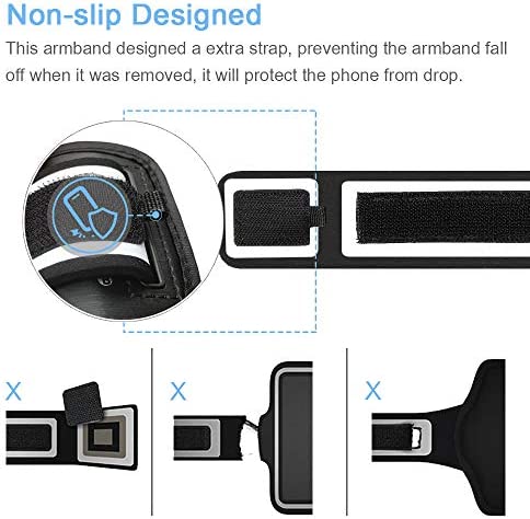 Galaxy S10+ S9+ S8+ Armband, JEMACHE Gym Running Workouts Arm Band for Samsung Galaxy S10 Plus/S9 Plus/S8 Plus with Key Holder (Black)