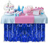 Treasures Gifted Solid Metallic Royal Blue Table Skirt Pack of 2 Shiny Table Fringe for Christmas Unicorn Shark Birthday Graduation Disco Baby Shower New Years Eve Party Decorations