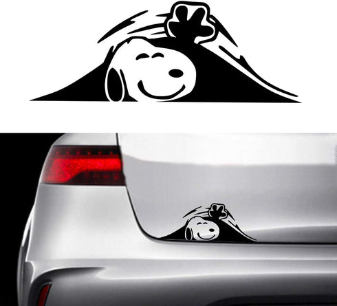 Trunk Peek Snoopy Vinyl Decal Sticker (Black)
