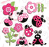Home Decor Line CR-14506 Pink Ladybugs 3D Wall Decals,