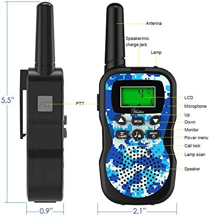 Huaker Kids Walkie Talkies,3 Pack 22 Channels 2 Way Radio Toy with Flashlight and LCD Screen,3 Miles Range Walkie Talkies for Kids Outside Adventures, Camping, Hiking