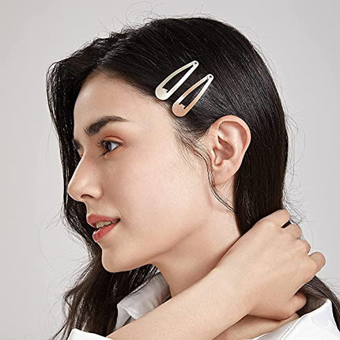 Dofash 5CM/2IN Metal Snap Hair Clips for Women Hair Barrettes Hair Grips Hair Accessories Girls Hair Clips 12 Count/Caramel Blonde