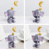 SUPVOX Elephant Figurine Cake Topper Resin Cartoon Animal Moon Collectible Figure Statue Craft Ornament for Kids Birthday Gift Home Decor