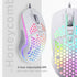 LTC Circle Pit HM-001 RGB Gaming Mouse with Lightweight Honeycomb Shell, Adjusted 6400DPI, 6 Programmable Buttons (White)