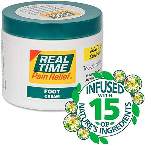 Real Time Pain Relief Foot Cream, 4.4 Ounce Jar