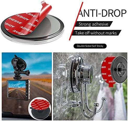 AZXYI 6 PCS Windshield Mount Adhesives for Suction Cup Mount, 80mm( 3.15 inches) Circle Double-Sided Sticker Pads for Dashboard Mounting Disk and Windshield Camera, GPS, Car Phone Mount