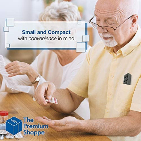USA Merchant - 7 Day Small Pill Box with Snap Close Lids - Weekly Pill Organizer 4 Times a Day or 28 Day Dispenser - Comes with 4 Separate 7 Day Pill Containers for Vitamins, Supplements, and Medicine
