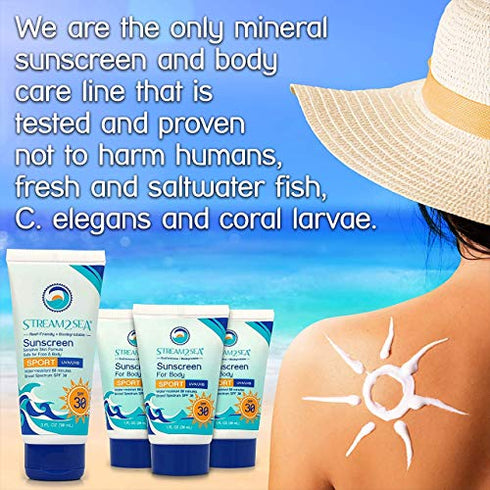 SPF 30 Mineral Sunscreen Biodegradable & Reef Safe Sunscreen | 1 Fl oz Travel Size Pack of 3 | Non Greasy & Moisturizing Mineral Sunscreen For Face and Body Protection Against UVA & UVB by Stream2Sea