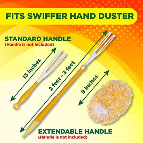 Millifiber Microfiber Reusable Refills for Swiffer Hand Duster, 360 Degree Dry Duster Heavy Duty Refills, 2-Pack (Handle is Not Included)