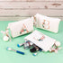 PARBEE Floral Initial Canvas Makeup Bag Zipper Cosmetic Pouch with Keychain, Monogrammed Gift for Girls Women Mom Teacher Birthday Valentine's Day Mother's Day Bridal Shower