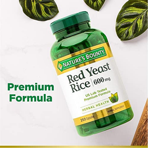 Nature’s Bounty Red Yeast Rice, Herbal Supplement, 600 mg, 250 Capsules