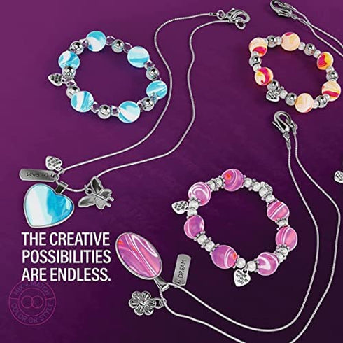 Clay Jewelry Making Kit Arts and Crafts for Girls Gifts Ages 8 9 10 11 12 Teen Year Old - Fun DIY Girl Craft Christmas & Birthday Gift Ideas for Creative Preteen Kids - Makes 3 Bracelets & 3 Necklaces
