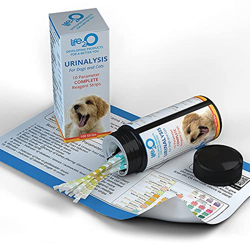 10-in-1 Dog and Cat Vet-10 Urine Test Strips 100ct, Veterinarian Lab Grade Pet Health Wellness Urinalysis Home Testing Kit, Detect UTI Urinary Tract Infections, Diabetes, Kidney and Liver Function