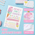 WERNNSAI Glitter Ice Cream Party Invitations with Envelopes - 20 Count Pink Sweet Popsicle Fill in Invite Cards for Girls Birthday Baby Shower Wedding Summer Pool Beach Party Supplies