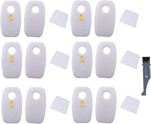 I clean 6Pack HV380 Series Filters for Shark Rocket DuoClean HV380 HV380W HV381 HV382 HV383 HV384Q ,8 Foam + 8 Felt Filters + 8 Post-filters,Replaces Part# XFFH380 XPSTFH380