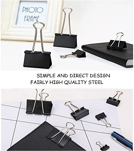 Coofficer Extra Large Binder Clips 2-Inch (24 Pack), Big Paper Clamps for Office Supplies, Black