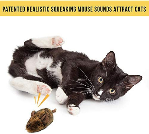 OurPets Play-N-Squeak Mouse Hunter Cat Toy (Interactive Cat Toy & Catnip Toy with Real Mouse Electronic Sound Catnip Toys for Cats) Perfect Cat Toys for Indoor Cats with Catnip)