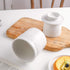 KOOV Porcelain Butter Crock, French Butter Dish, Ceramic Butter Keeper for Counter, Big Capacity, Elegant Blue Collection (White)