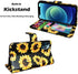 J.west Sunflower Wallet Case Compatible with iPhone 12 Pro Max 6.7", Yellow Vintage Floral Magnetic Leather Stand Wrist Strap 4 Card Holder ID Slots Pocket Flip Phone Case Cover for Women Girls