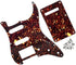 IKN Strat HSS Pickguard Guitar Back Plate Set for Standard Strat Modern Style Guitar Part, 4Ply Brown Tortoise