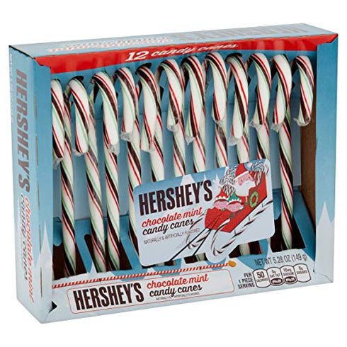 Hershey's Candy Canes - Chocolate Mint - 12 Count