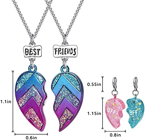 BGSHEMNI Best Friends Half Heart Pendant Necklace for Children, Kid's Best Friend Jewelry,Friendship Gift Girls BFF Necklaces-Love