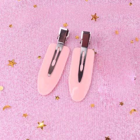 6 Pieces No Bend Hair Clips, No Crease Hair Clip for Hairstyling, Makeup Clips for Women and Girls (Black&Pink)