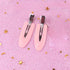 6 Pieces No Bend Hair Clips, No Crease Hair Clip for Hairstyling, Makeup Clips for Women and Girls (Black&Pink)