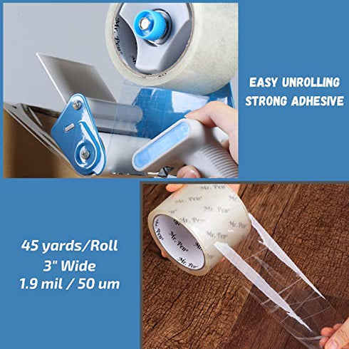 Mr. Pen- 3 inch Packing Tape, 2 Pack, Wide Tape, 45 Yards, 1.9mil, No Smell, 3 inch Tape, Shipping Tape, Packaging Tape, Packing Tape Rolls, Clear Packing Tape, Moving Tape, Packing Tape Refill