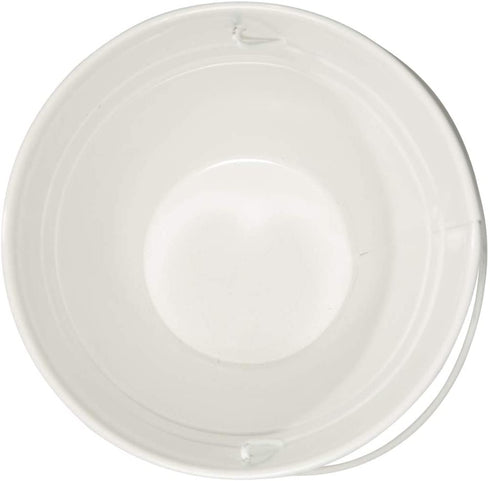 Houseables Galvanized Buckets, Metal, White, 4.5" W x 5" H, 12 Pack, Tin, Party Supplies, Mini Toy Container, Decorative Bucket With Handle, For Candy Bars, Crafts, Vase, Favors