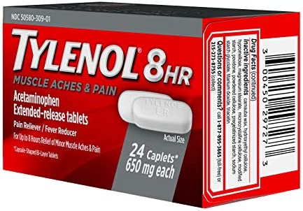 Tylenol 8 HR Muscle Aches & Pain, Pain Relief from Aches and Pain, 650 mg, 24 ct.