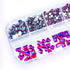 660Pcs AB Red Rhinestones Crystals Gems Nail Art Flat Back Round Beads Red AB Multi Sized Shapes Gems Rhinestone Stones for Nail Art DIY Jewelry Crafts Accessories